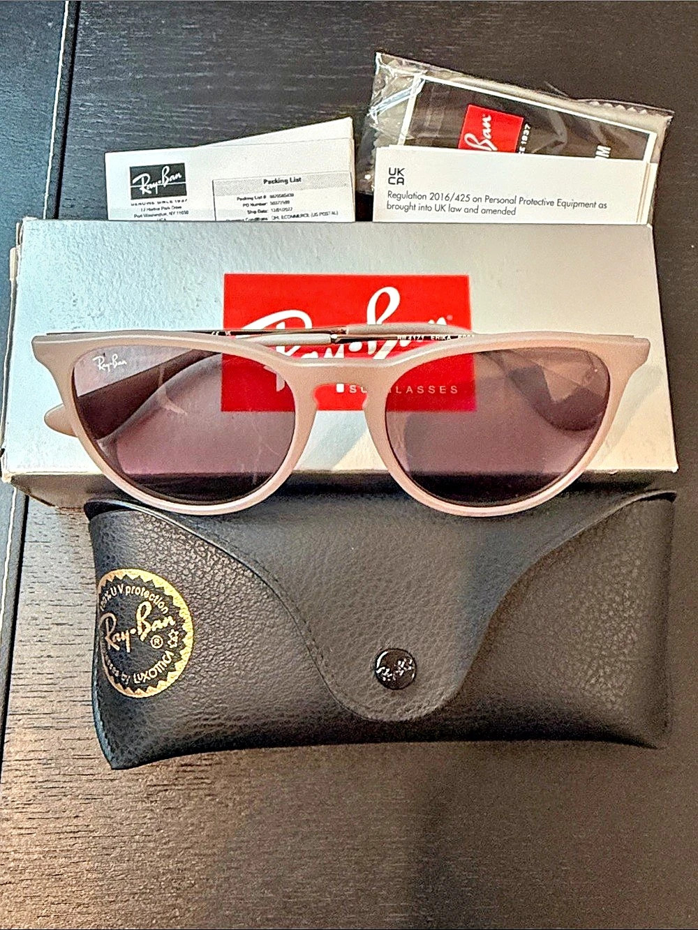 Ray-Ban Erika Sunglasses Dark Rubber Sand